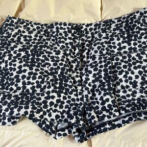 LOFT Black and White Printed Jean Shorts